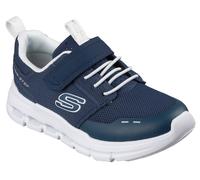 Sneaker SKECHERS "SKECHERS GLIDE-STEP FLOW", Mädchen, Gr. 34, navy, Synthetik, Textil, Mesh, unifarben mit Farbeinsatz, Schuhe Sneaker, Freizeitschuh mit Klett, Größenschablone zum Download (65303308-