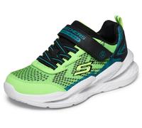 Sneaker SKECHERS "SKECHERS METEOR-LIGHTS 2.0", Damen, Gr. 31, limette, schwarz, Lederimitat, Textil, kontrastfarbene Details, Schuhe Sneaker, Sportschuh mit Klett, Größenschablone zum Download (826680