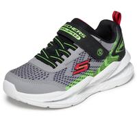 Sneaker SKECHERS "SKECHERS METEOR-LIGHTS 2.0", Damen, Gr. 28, grau, schwarz, Lederimitat, Textil, Mesh, kontrastfarbene Details, Schuhe Sneaker, Sportschuh mit Klett, Größenschablone zum Download (411