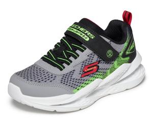 Sneaker SKECHERS "SKECHERS METEOR-LIGHTS 2.0", Mädchen, Gr. 30, grau, schwarz, Lederimitat, Textil, Mesh, kontrastfarbene Details, Schuhe Sneaker, Sportschuh mit Klett, Größenschablone zum Download (4