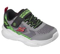 Sneaker SKECHERS "SKECHERS METEOR-LIGHTS 2.0", Mädchen, Gr. 31, atmungsaktiv, grau, schwarz, Lederimitat, Textil, Mesh, kontrastfarbene Details, Schuhe Sneaker, Sportschuh mit Klett, Größenschablone z
