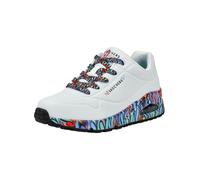 Skechers Damen Sneaker UNO RAVAGED Love Plateausneaker Lederimitat Weiß/Bunt Größe 36