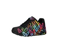 Skechers Damen James Goldcrown UNO-Highlight Love Sneaker, Black and Multi Heart Print Duraleather/Bla, 40 EU