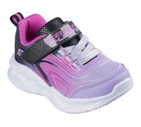 Sneaker SKECHERS "SKECHERS SOLA GLOW", Mädchen, Gr. 21, schwarz, rosa, lila, Lederimitat, Textil, Glitzer, kontrastfarbene Details, Schuhe Sneaker, Babyschuh mit Klettverschluss, Größenschablone zum D
