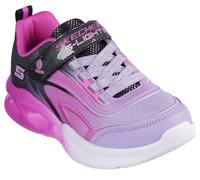 Sneaker SKECHERS "SKECHERS SOLA GLOW", Kinder, Gr. 31, schwarz, multifarben, Textil, Lederimitat, kontrastfarbene Details, sportlich, Schuhe, Freizeitschuh mit Klettverschluss, Größenschablone zum Dow