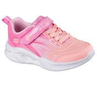 Sneaker SKECHERS "SKECHERS SOLA GLOW", Kinder, Gr. 35, rosa, multifarben, Textil, Lederimitat, kontrastfarbene Details, sportlich, Schuhe, Freizeitschuh mit Klettverschluss, Größenschablone zum Downlo