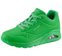Sneaker SKECHERS "Street Uno - Stand on Air", Damen, Gr. 36, grün (dunkelgrün), Lederimitat, unifarben, Schuhe Sneaker, Freizeitschuh, Halbschuh, Schnürschuh mit Memory Foam (45849201-36)