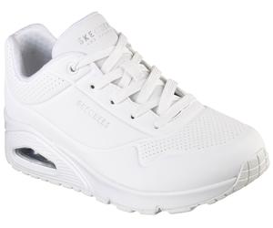 Sneaker SKECHERS "Street Uno - Stand on Air", Damen, Gr. 37, weiß, Lederimitat, unifarben, Schuhe Sneaker, Freizeitschuh, Halbschuh, Schnürschuh mit Memory Foam, Topseller (78377420-37)