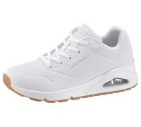 Sneaker SKECHERS "Street Uno - Stand on Air", Damen, Gr. 39, weiß (sanftes weiß), Lederimitat, sportlich, Schuhe, Freizeitschuh, Halbschuh, Schnürschuh mit Memory Foam, Topseller (59065209-39) sanftes