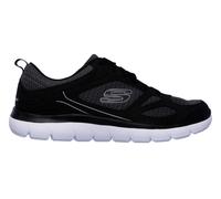 Sneaker SKECHERS "Summits-South Rim", Damen, Gr. 45, schwarz (schwarz, grau), Leder, Textil, Schuhe Sneaker, Freizeitschuh, Halbschuh, Schnürschuh im modernen Materialmix (81346313-45) schwarz, grau