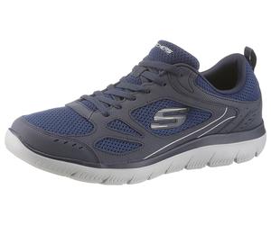 Sneaker SKECHERS "Summits-South Rim", Herren, Gr. 48,5, blau, Leder, Textil, Schuhe Sneaker, Freizeitschuh, Halbschuh, Schnürschuh im modernen Materialmix (41661421-48,5) blau