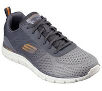 Sneaker SKECHERS "TRACK-RIPKENT", Herren, Gr. 45, grün (oliv, grau), Synthetik, Textil, Schuhe Sneaker, Freizeitschuh, Halbschuh, Schnürschuhin veganer Verarbeitung (93623118-45) oliv, grau