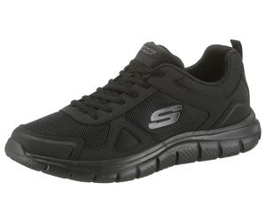 Sneaker SKECHERS "Track-Scloric", Herren, Gr. 42, schwarz, Leder, Textil, Schuhe Sneaker, Freizeitschuh, Halbschuh, Schnürschuh mit Skechers Memory Foam, Topseller (27145251-42)