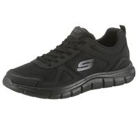 Sneaker SKECHERS "Track-Scloric", Herren, Gr. 44, schwarz, Leder, Textil, Schuhe Sneaker, Freizeitschuh, Halbschuh, Schnürschuh mit Skechers Memory Foam, Topseller (27145251-44)