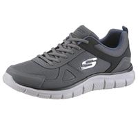 Sneaker SKECHERS "Track-Scloric", Herren, Gr. 46, grau (grau, navy), Leder, Textil, Schuhe Sneaker, Freizeitschuh, Halbschuh, Schnürschuh mit Skechers Memory Foam, Topseller (75731263-46)