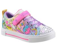 Sneaker SKECHERS "TWINKLE SPARKS BFF MAGIC", Mädchen, Gr. 32, bunt, Synthetik, Textil, Schuhe Sneaker, Schnürschuh m.Glitzer, Klettverschluss, Größenschablone zum Download (17761702-32) bunt