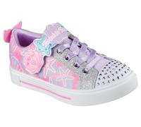 Sneaker SKECHERS "TWINKLE SPARKS", Mädchen, Gr. 30, bunt (lavendel, multi), Lederimitat, Glitzer, kontrastfarbene Details, Schuhe Sneaker, Blink,-Schlupfschuh mit Glitzer+Strass, Größenschablone zum D