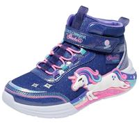 Sneaker SKECHERS "UNICORN CHASER", Mädchen, Gr. 34, bunt (navy, multi), Lederimitat, Textil, Glitzer, kontrastfarbene Details, Schuhe Sneaker, Boots mit Einhorn, Größenschablone zum Download (17805052