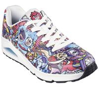 Sneaker SKECHERS "UNO - COLOR DOODLE", Herren, Gr. 40, bunt (multi color doodle), Lederimitat, bedruckt, Schuhe Sneaker, Keilsneaker, Schnürschuh, Retro Sneaker mit einzigartigem Print, Topseller (933