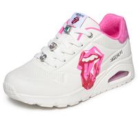 Sneaker SKECHERS "UNO-DIAMOND STONES", Damen, Gr. 35, weiß, rosa, Lederimitat, kontrastfarbene Details, Schuhe Sneaker, Trendsneaker, Halbschuh, Schnürschuh mit Schmuckelemente (52375907-35) weiß, ros