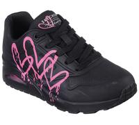 Sneaker SKECHERS "UNO DRIPPING IN LOVE" Gr. 37, schwarz (schwarz, kombiniert) Damen Schuhe Modernsneaker Sneaker low mit Herzen-Graffity-Print, Freizeitschuh, Halbschuh, Schnürschuh Bestseller (31802457-37)