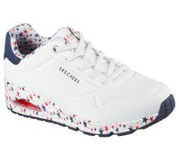 Sneaker SKECHERS "UNO-FREE STRYDE", Herren, Gr. 39, weiß kombiniert, Lederimitat, kontrastfarbene Details, Schuhe Sneaker, Schnürschuh, Freizeitschuh mit Sternenaufruck auf der Sohle (97189649-39) wei