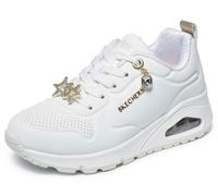 Sneaker SKECHERS "UNO GEN1-TRENDY JEWELS", Mädchen, Gr. 34, weiß, goldfarben, Lederimitat, Schuhe Sneaker, Plateausneaker, Größenschablone zum Download (54460532-34) weiß, goldfarben