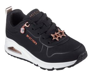 Sneaker SKECHERS "UNO GEN1-TRENDY JEWELS", Mädchen, Gr. 40, schwarz, roségoldfarben, Lederimitat, Schuhe Sneaker, Plateausneaker, Größenschablone zum Download (56410607-40)