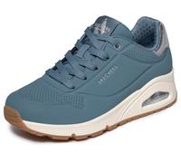 Sneaker SKECHERS "UNO GOLDEN AIR", Damen, Gr. 42, graublau, Lederimitat, Schuhe Sneaker, Freizeitschuh, Halbschuh, Schnürschuh mit Metallic-Einsatz (29334115-42) graublau