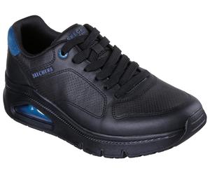 Sneaker SKECHERS "UNO ICON", Herren, Gr. 45, schwarz, Leder, unifarben, Schuhe Sneaker, Keilsneaker, Sneaker mit Luftkissen (26094954-45) schwarz