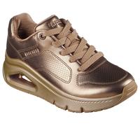 Sneaker SKECHERS "UNO ICON - LUSTROUS AIR", Damen, Gr. 41, bronzefarben, Leder, metallic, Schuhe Sneaker, Keilsneaker, Plateausneaker, Schnürschuh im Metallic Look (88427804-41)