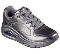 Sneaker SKECHERS "UNO ICON - LUSTROUS AIR", Damen, Gr. 41, grau, Leder, metallic, Schuhe Sneaker, Keilsneaker, Plateausneaker, Schnürschuh im Metallic Look (90143807-41) grau