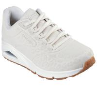 Sneaker SKECHERS "UNO-KAT-NEATO", Damen, Gr. 41, weiß (sanftes weiß), Lederimitat, Schuhe Sneaker, Leo Sneaker, Schnürschuh mit Air-Cooled Memory Foam (48404021-41) sanftes weiß