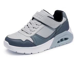 Sneaker SKECHERS "UNO LITE 2.0-PILLAR DUO", Jungen, Gr. 29, hellgrau, Lederimitat, kontrastfarbene Details, Schuhe Sneaker, Schnürschuh mit Air-Cooled, Größenschablone zum Download, Topseller (5430842