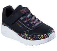 Sneaker SKECHERS "UNO LITE", Kinder, Gr. 29, bunt (schwarz, multi), Lederimitat, kontrastfarbene Details, sportlich, Schuhe, Klettschuh mit bunten Herzen, Größenschablone zum Download (74545351-29) sc