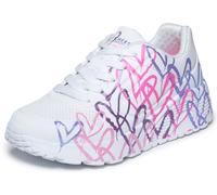 Sneaker SKECHERS "UNO LITE", Mädchen, Gr. 31, bunt (weiß, pink), Lederimitat, kontrastfarbene Details, Schuhe Sneaker, Schnürschuh, Freizeitsneaker, Grössenschablone zum Download (90289963-31) weiß, p