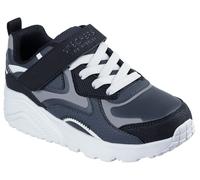 Sneaker SKECHERS "UNO LITE", Mädchen, Gr. 32, schwarz (grau, schwarz), Lederimitat, Schuhe Sneaker, Freizeitschuh mit Memory Foam, Größenschablone zum Download (32611649-32) grau, schwarz