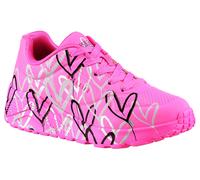 Sneaker SKECHERS "UNO LITE-METALLIC LOVE", Mädchen, Gr. 27, bunt (pink, multi), Lederimitat, kontrastfarbene Details, Schuhe Sneaker, Keil,-Schnürschuh, Skech-Air Funktion, Größenschablone zum Downloa