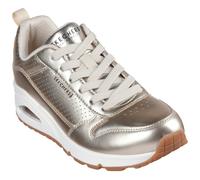 Sneaker SKECHERS "Uno - Metallixs", Damen, Gr. 35, gold (champagner metallixs), Leder, metallic, Schuhe Sneaker, Keilsneaker, Plateausneaker, Schnürschuh mit Skech-Air (75636117-35) champagner metalli