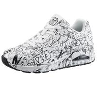 Sneaker SKECHERS "UNO-PROCESS SKETCH", Damen, Gr. 40, schwarz-weiß (weiß, schwarz), Lederimitat, Schuhe Sneaker, mit coolem Sketchprint, Freizeitschuh, Halbschuh, Schnürschuh, Topseller (44864557-40)