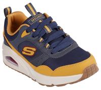 Sneaker SKECHERS "UNO - RETRO GROOVE", Jungen, Gr. 35, gelb (navy, gelb), Lederimitat, Schuhe Sneaker, Freizeitschuh mit Memory Foam, Größenschablone zum Download (10274720-35)