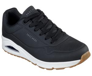 Sneaker SKECHERS "UNO-STAND ON AIR", Herren, Gr. 41, schwarz-weiß (schwarz, weiß), Lederimitat, Schuhe Sneaker, Plateausneaker, Keilsneaker mit Memory Foam (74796931-41) schwarz, weiß