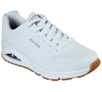 Sneaker SKECHERS "Uno - Stand on Air", Herren, Gr. 47,5, weiß, Lederimitat, Schuhe Sneaker, Freizeitschuh, Halbschuh, Schnürschuh mit Air-Cooled Memory Foam, Topseller (70393767-47,5) weiß