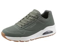 Sneaker SKECHERS "Uno - Stand on Air", Damen, Gr. 48,5, grün (olivgrün), Lederimitat, Schuhe Sneaker, Freizeitschuh, Halbschuh, Schnürschuh mit Air-Cooled Memory Foam (37932252-48,5) olivgrün