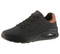 Sneaker SKECHERS "UNO-SUITED ON AIR", Herren, Gr. 43, schwarz, Lederimitat, Veloursleder, Schuhe Sneaker, Freizeitschuh, Halbschuh, Schnürschuh mit modischer Keilsohle (16989317-43) schwarz