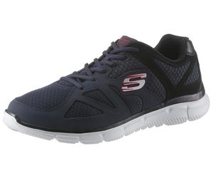 Sneaker SKECHERS "VERSE-FLASH POINT", Herren, Gr. 39, blau (nvbk navy), Leder, Textil, Schuhe Sneaker, Freizeitschuh, Halbschuh, Schnürschuh mit Memory Foam-Ausstattung (95158669-39) nvbk navy