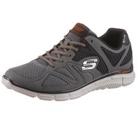 Sneaker SKECHERS "VERSE-FLASH POINT", Herren, Gr. 45, dunkelgrau, Leder, Textil, Schuhe Sneaker, Freizeitschuh, Halbschuh, Schnürschuh mit Memory Foam-Ausstattung (84105210-45) dunkelgrau