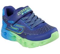 Sneaker SKECHERS "VORTEX 2.0", Mädchen, Gr. 28, blau (navy, blau, limette), Lederimitat, Textil, kontrastfarbene Details, Schuhe Sneaker, Blinkschuh mit Klettverschluss, Größenschablone zum Download (