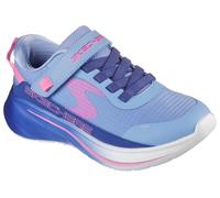 Sneaker SKECHERS "WAVE 92", Mädchen, Gr. 27, blau (blau, rosa), Lederimitat, Textil, kontrastfarbene Details, Schuhe Sneaker, Halbschuh mit Klettverschluss, Größenschablone zum Download (92596322-27)