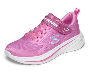 Sneaker SKECHERS "WAVE 92", Mädchen, Gr. 28, pink, Textil, Glitzer, Schuhe Sneaker, Freizeitschuh mit Klettverschluss, Größenschablone zum Download (52833204-28) pink